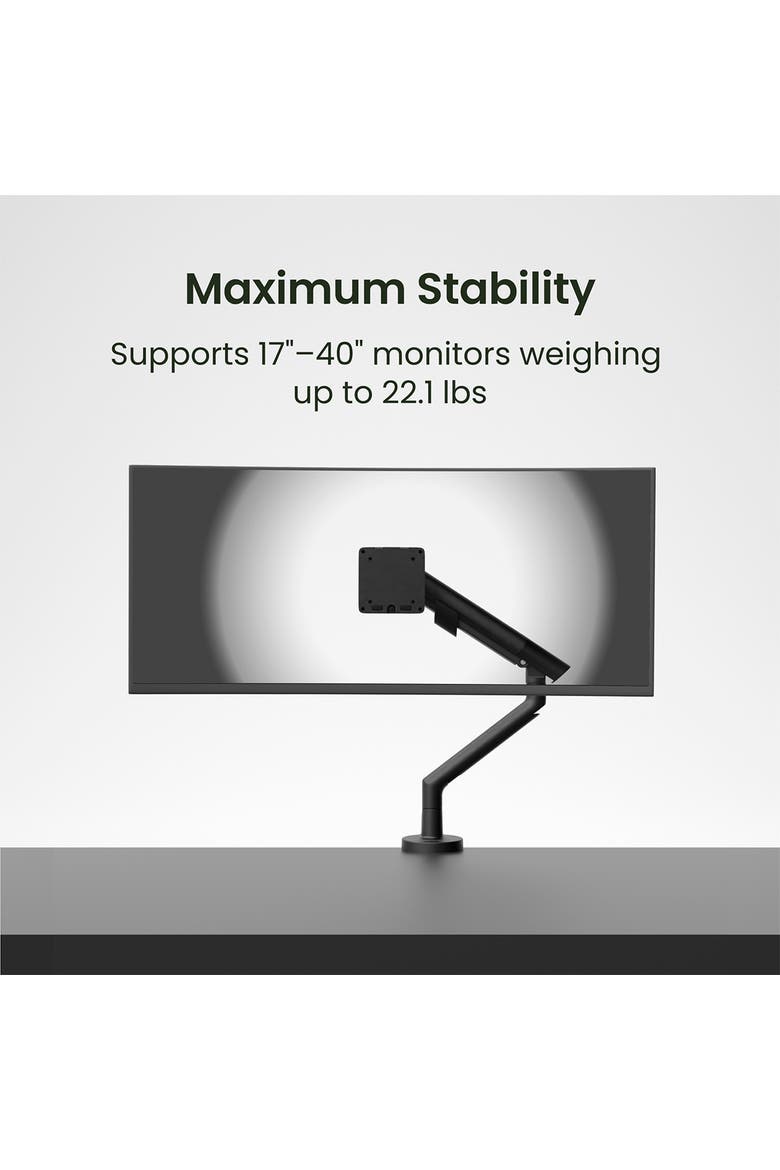 DM1 Single Monitor Desktop Mount for 17 - 40 inch Displays, Alternate, color, Black
