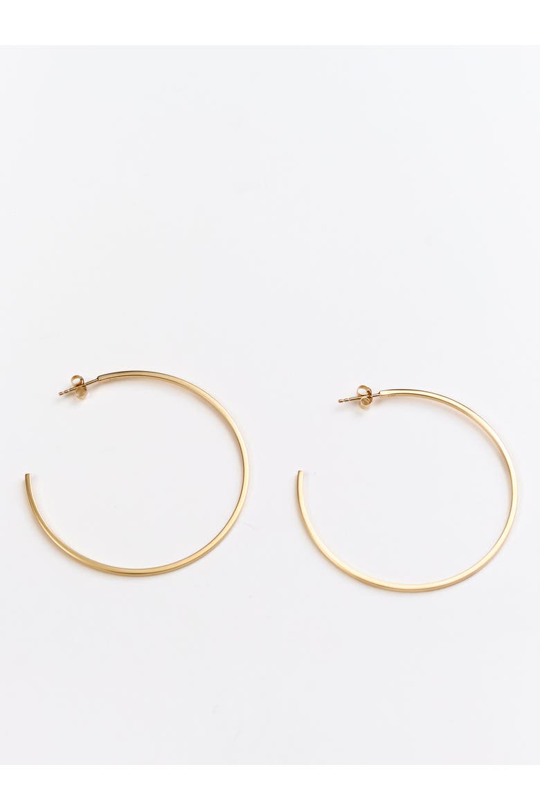 Maddie Large Thin Hoop Earrings, Main, color, Recycled Gold Vermeil