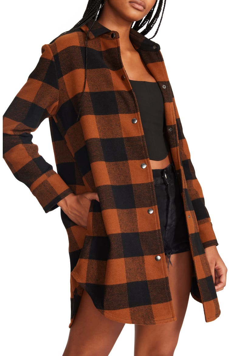 Plaid Shirt Jacket, Alternate, color, CARAMEL BUFFALO