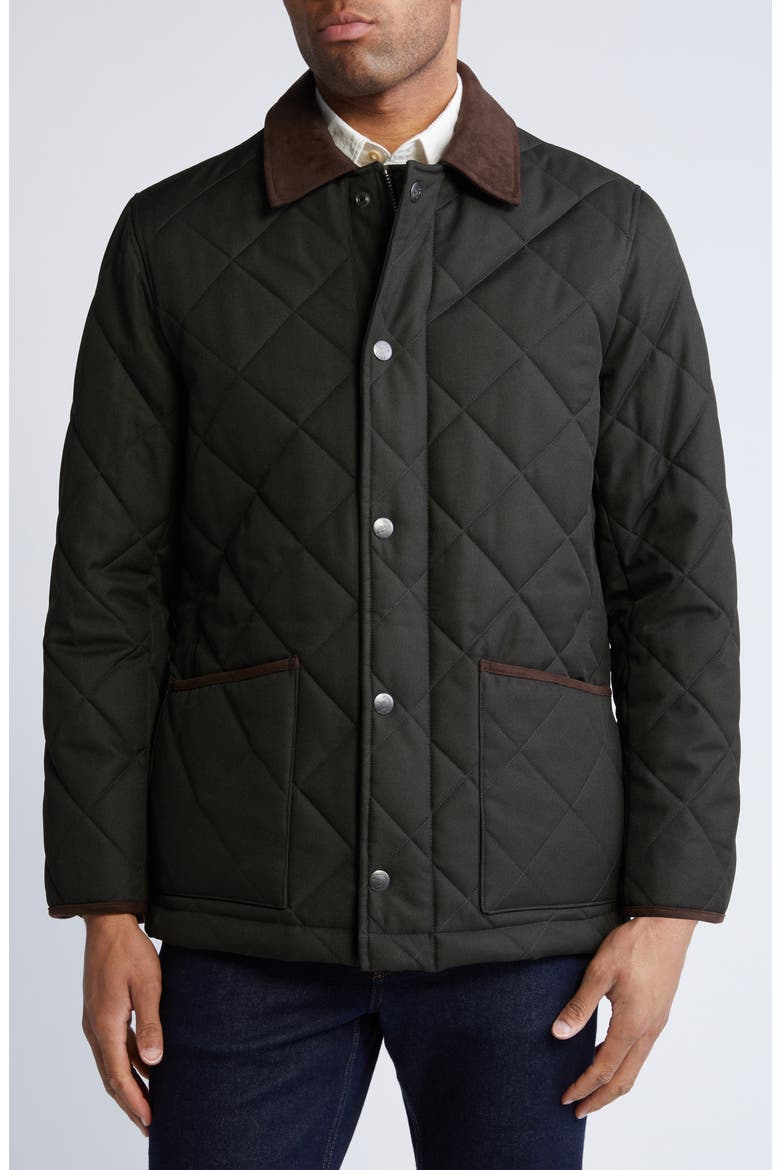 Evansville Water Resistant Quilted Jacket, Alternate, color, OLIVE