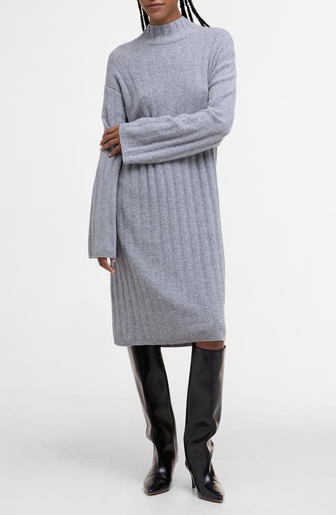 Sophia Long Sleeve Wool & Cotton Rib Sweater Dress