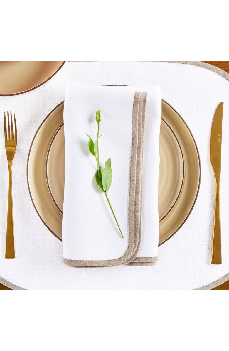 Solino Home Linen Dinner Napkins Set of 4, 20 x 20 Inch for Dining Table, Holiday and Everyday Table Decor - Chloe, Alternate, color, 