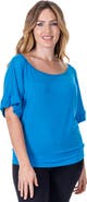 24seven Comfort Apparel Loose Fit Dolman Top with Wide Sleeves