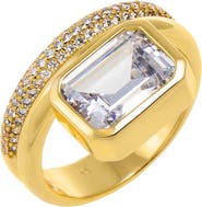 BY ADINA EDEN CZ Emerald Bezel Double Row Ring