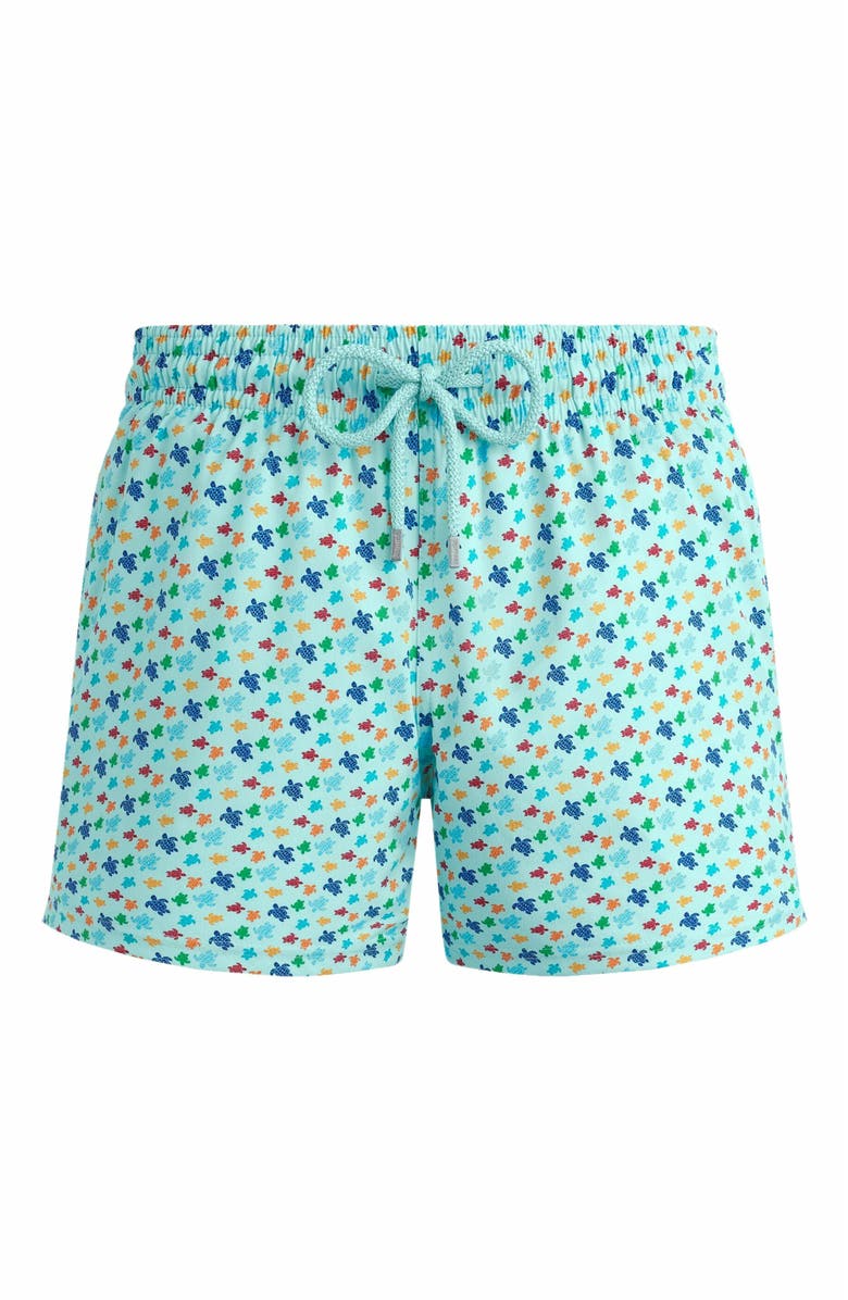 Vilebrequin Men's Micro Ronde Des Tortues Rainbow Stretch Short Swim Shorts, Alternate, color, Pacific