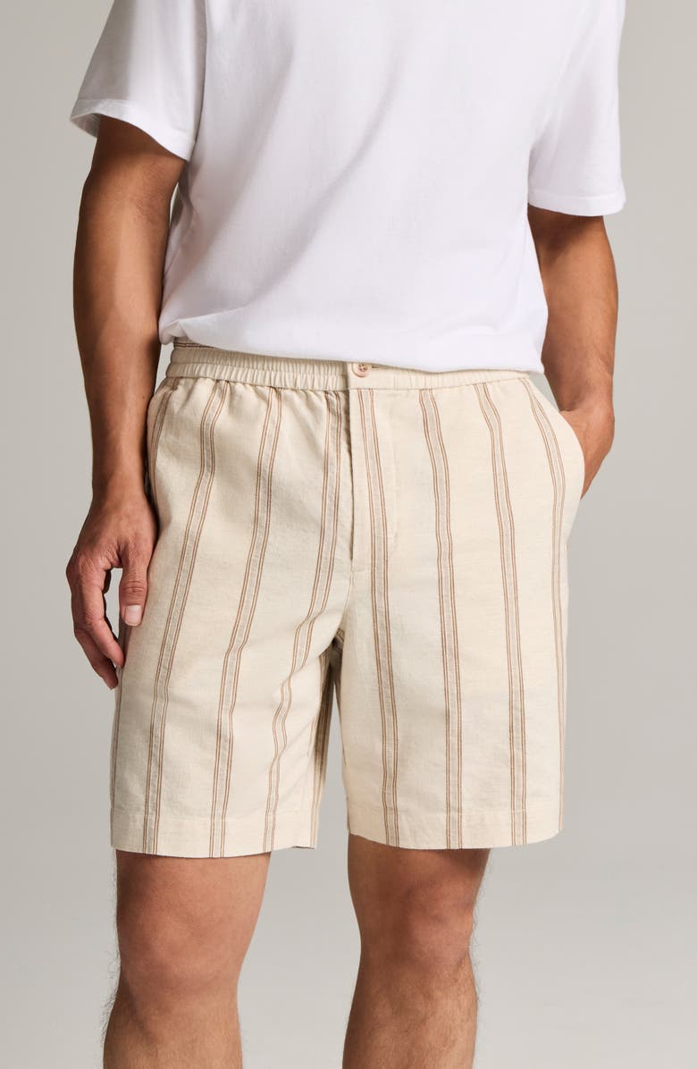 Vince Cove Stripe Cotton & Hemp Shorts, Alternate, color, Midland/ Smock White