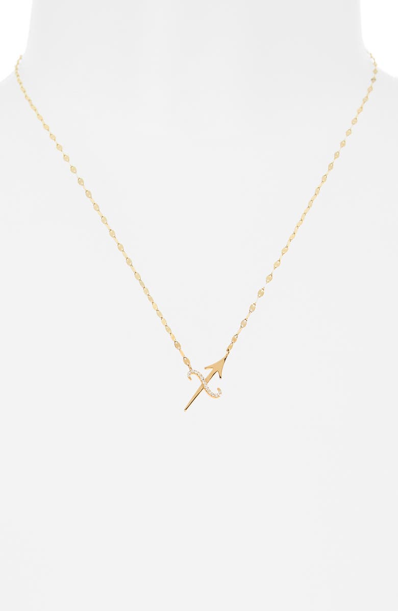 LANA 14K Gold Diamond Zodiac Sagittarius Pendant Necklace - 0.064ct., Alternate, color, Yellow