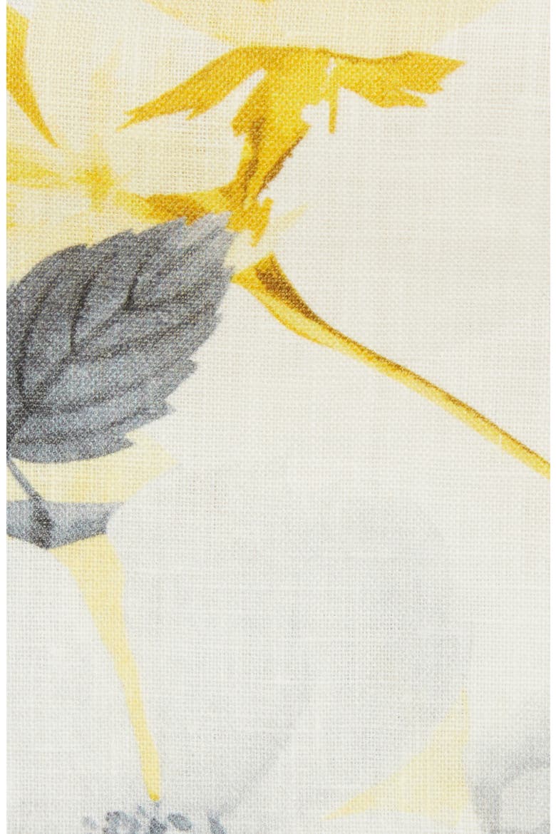 Floral Linen Pocket Square, Alternate, color, YELLOW