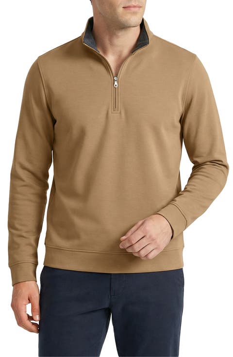 Pima Cotton Interlock Quarter Zip Pullover