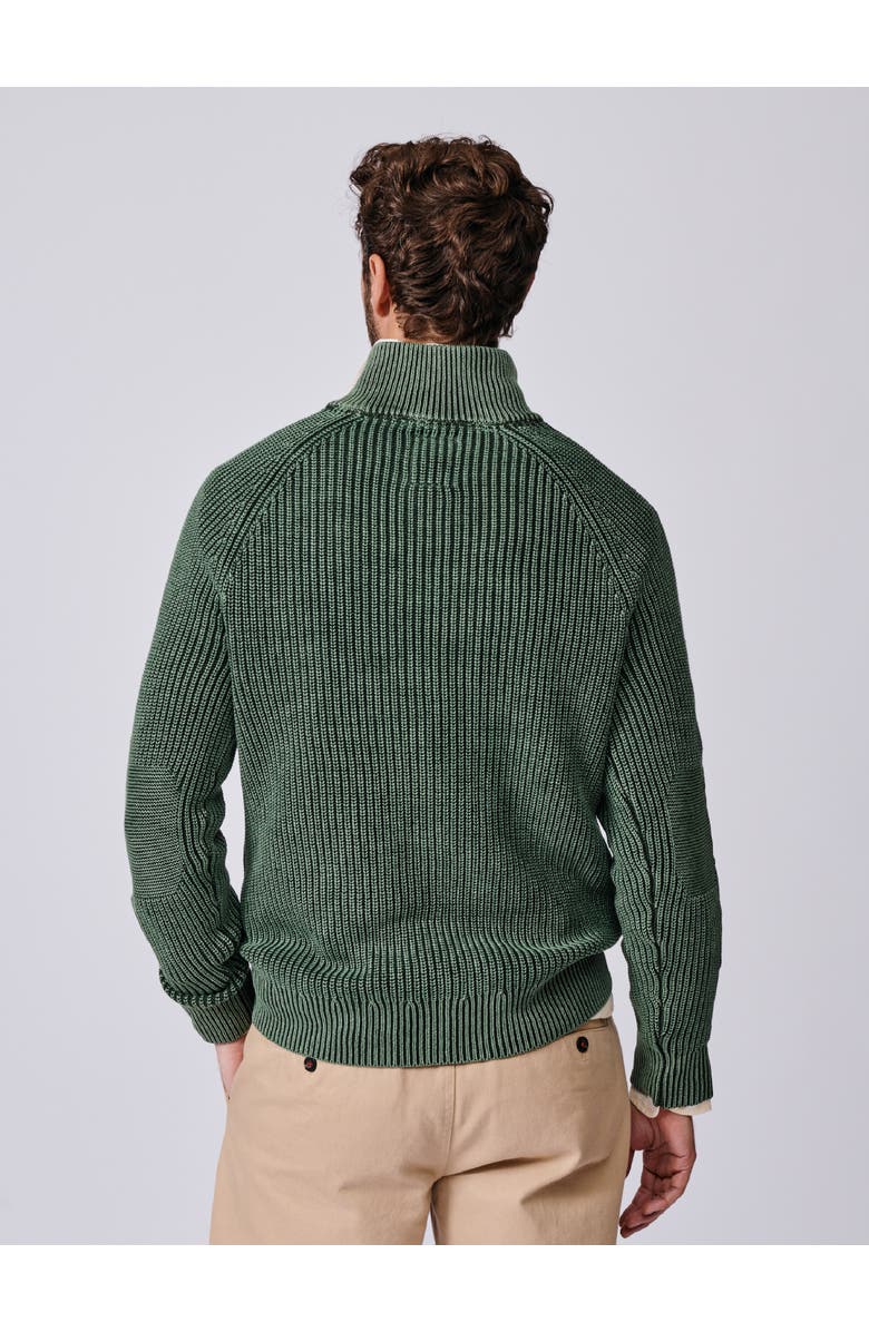 Aubin Martin Zip Neck Long Sleeve Jumper, Alternate, color, Khaki