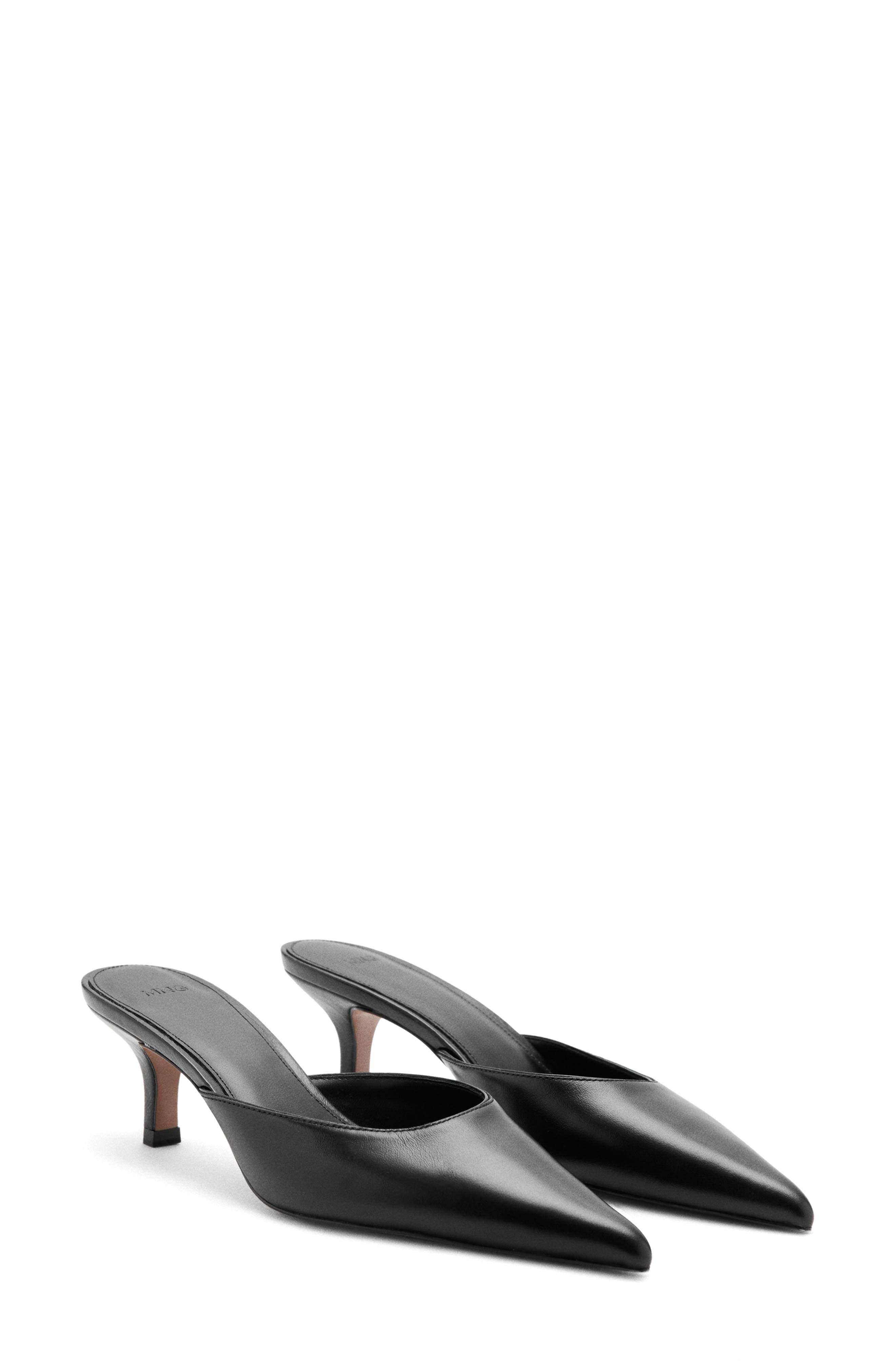 MANGO Pointed Toe Kitten Heel Mule, Main, color, 