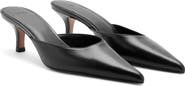 MANGO Pointed Toe Kitten Heel Mule