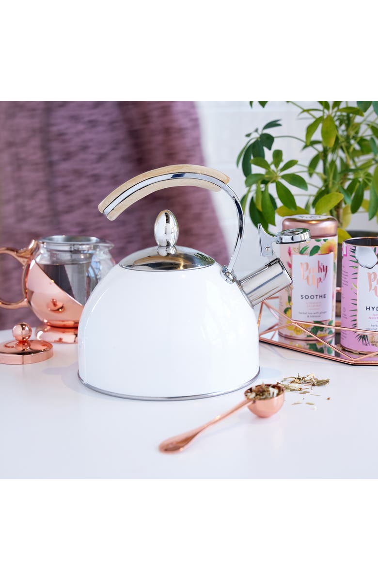 TRUE BRANDS Presley 2-Quart Enameled Stainless Steel Kettle, Alternate, color, White