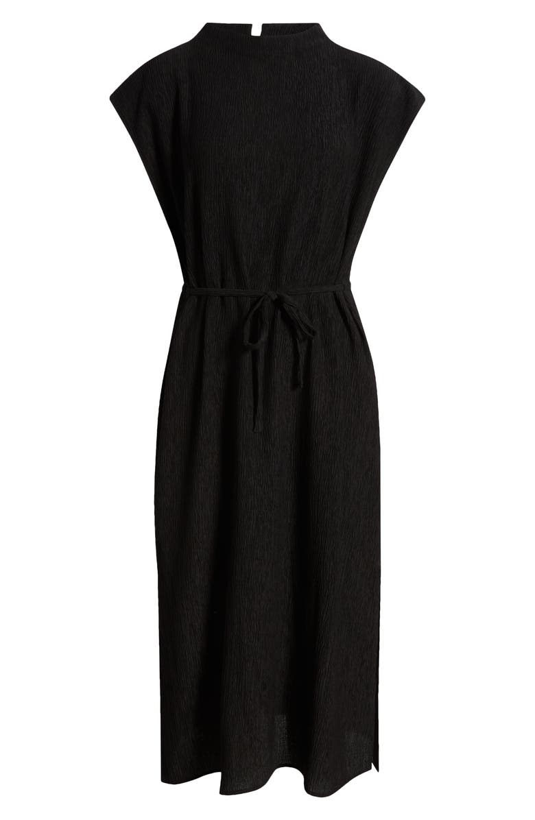 Eileen Fisher Textured Mock Neck Midi Dress, Alternate, color, 