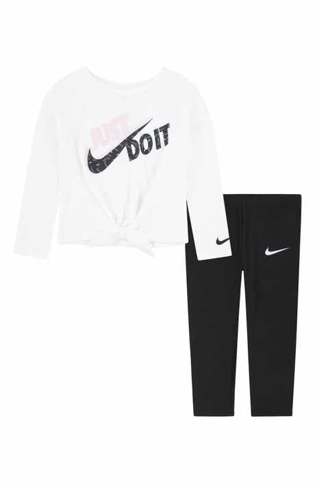 Nike Kids' Tie Front Long Sleeve Graphic T-Shirt & Leggings Set