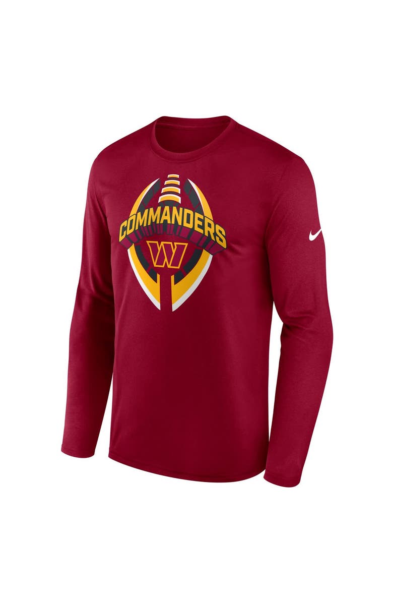 Nike Men's Nike Burgundy Washington Commanders Primetime Legend Icon Performance Long Sleeve T-Shirt, Alternate, color, Burgundy