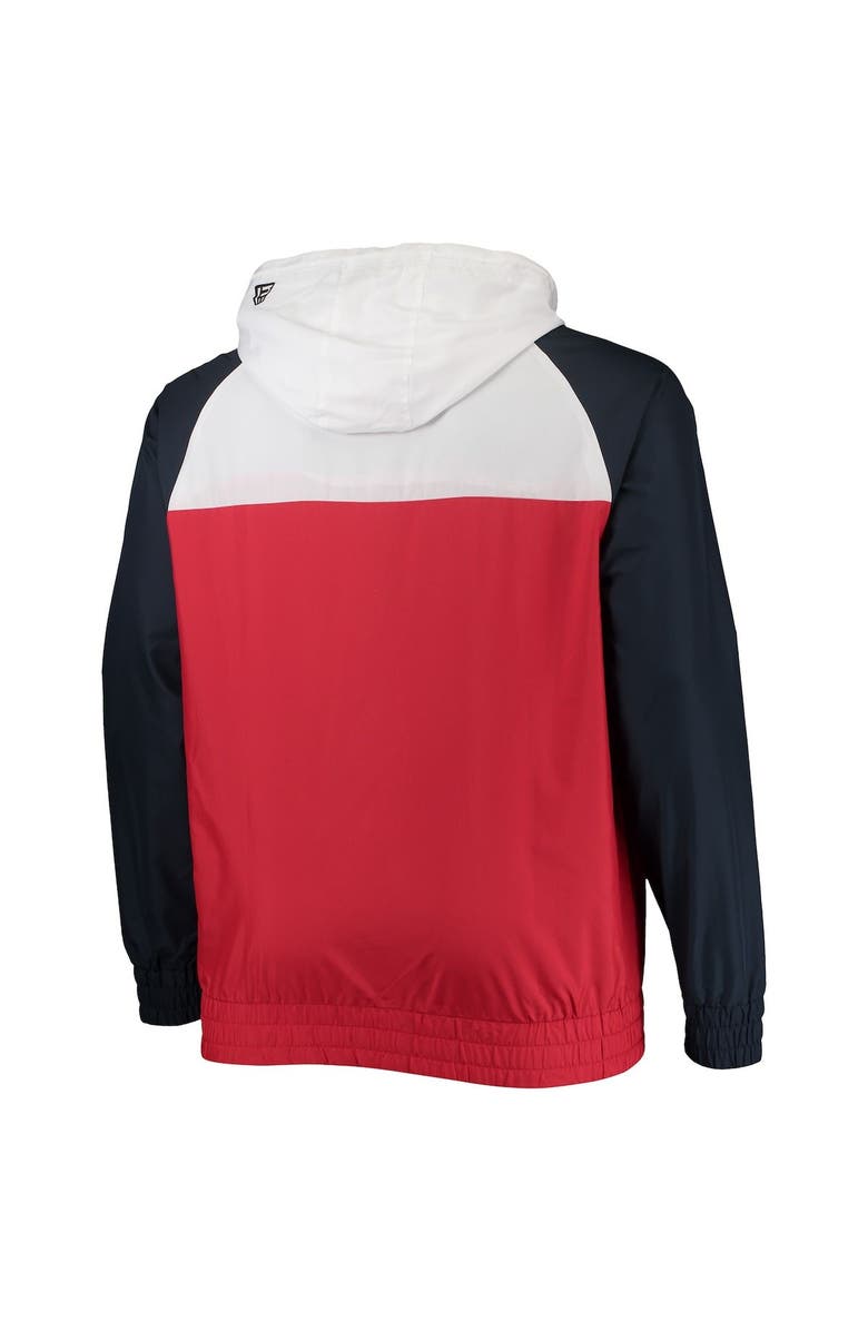 New Era Men's New Era Red/Navy New England Patriots Big & Tall League Raglan Quarter-Zip Hoodie, Alternate, color, Red