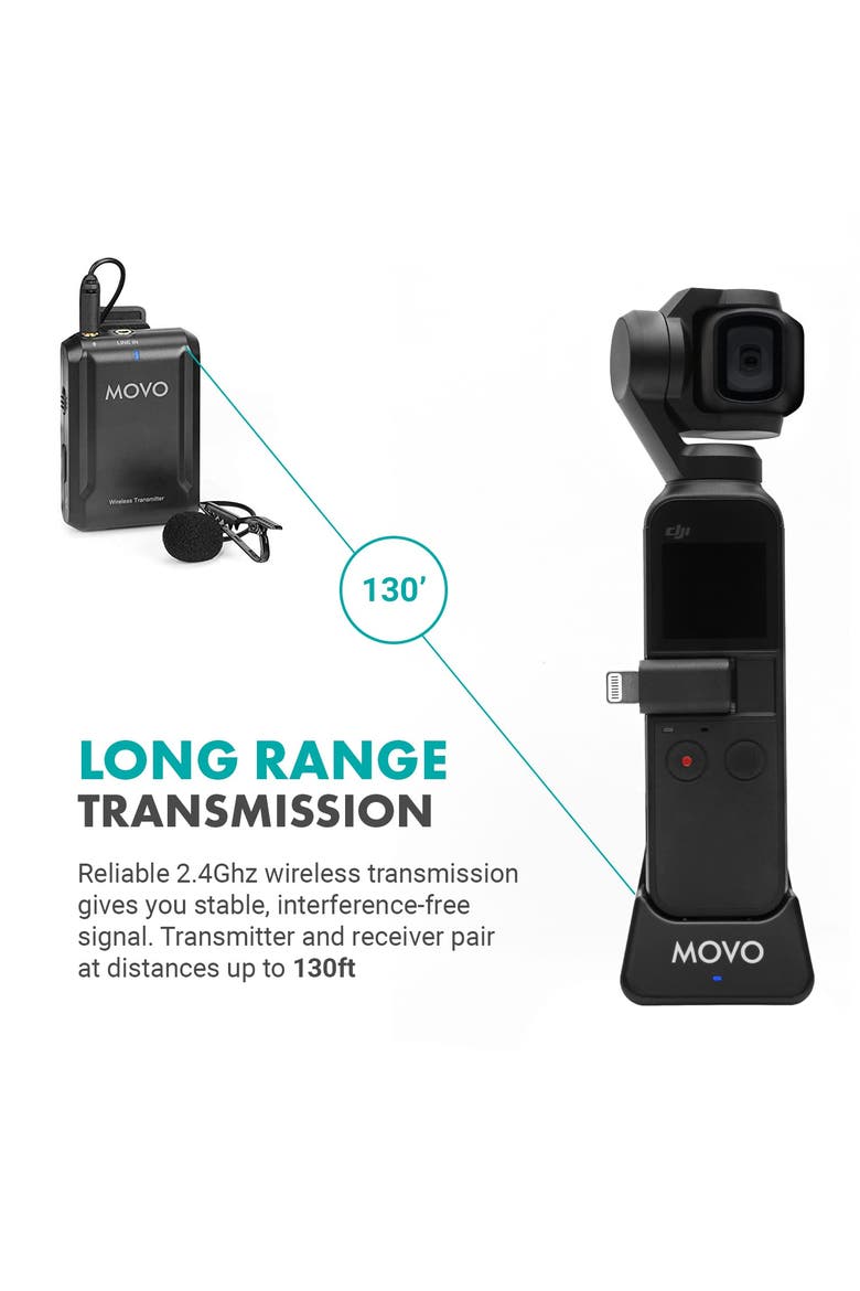 Edge-OP Wireless Lavalier Microphone for Osmo Pocket 1 and 2, Alternate, color, Black
