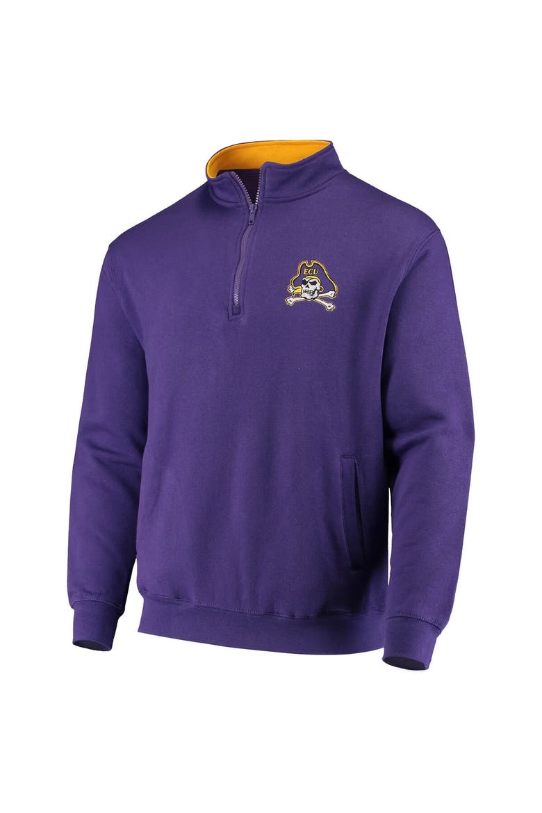 Men's Colosseum Purple ECU Pirates Tortugas Logo Quarter-Zip Jacket, Alternate, color, Purple