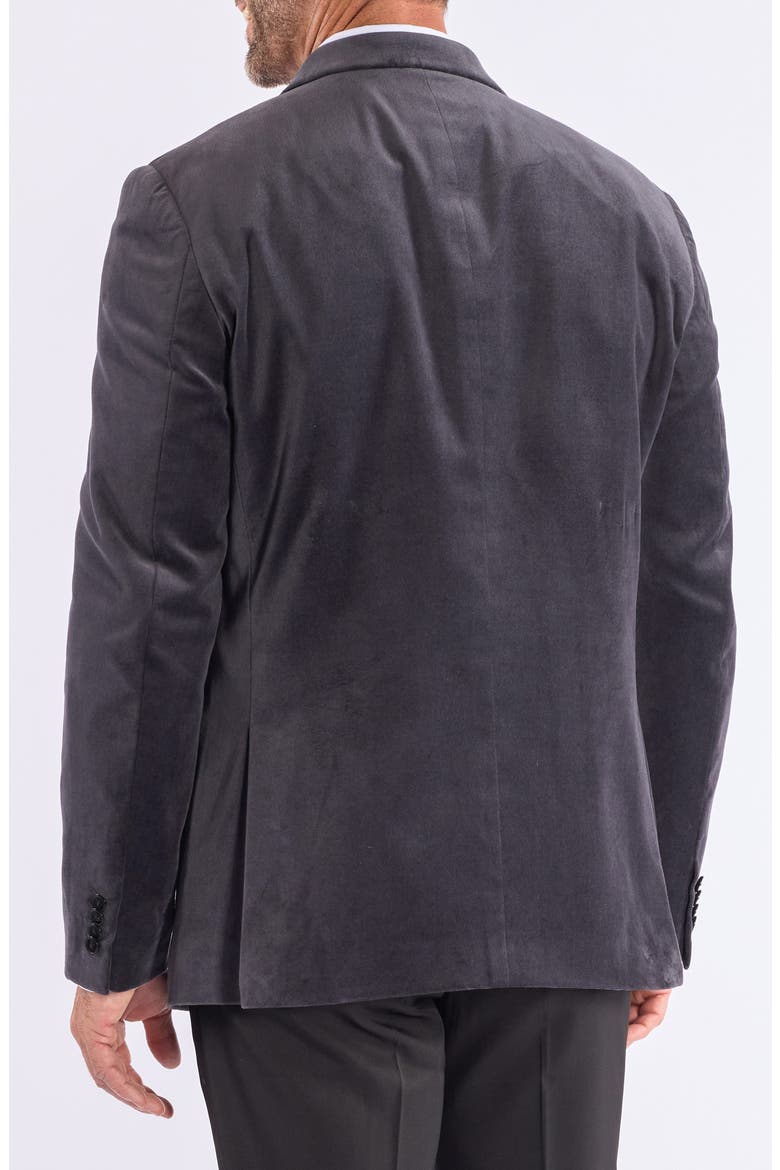 Mid Grey Velvet Blazer, Alternate, color, MID GREY