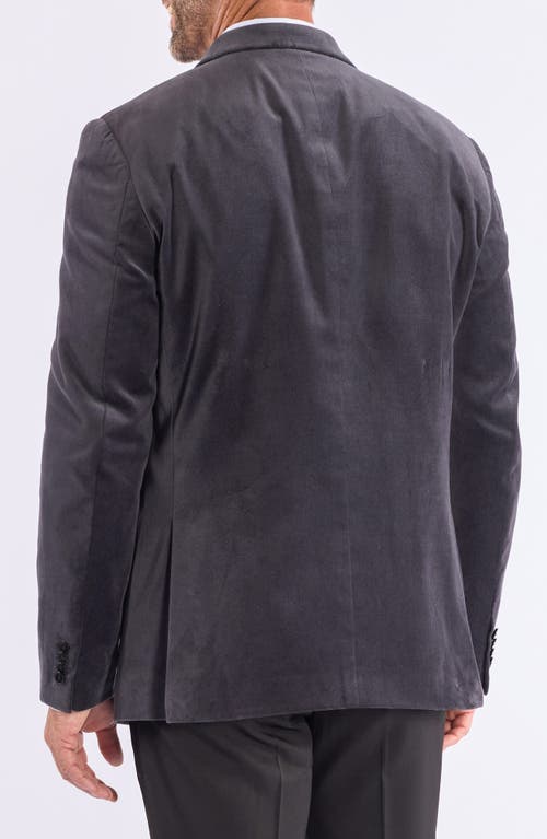 Savile Row Co Mid Grey Velvet Blazer In Brown