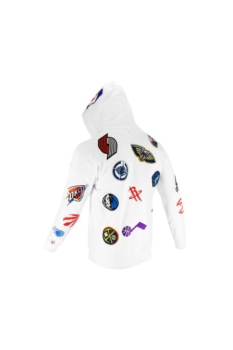Unisex FISLL  White NBA All Over Logo Hoodie, Alternate, color, White