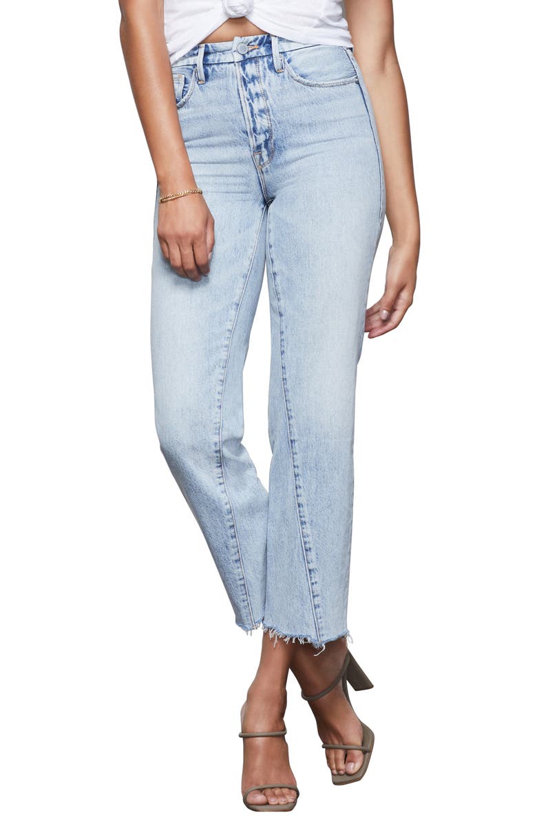 Good American Good Vintage Twisted Seam Straight Leg Jeans, Main, color, 