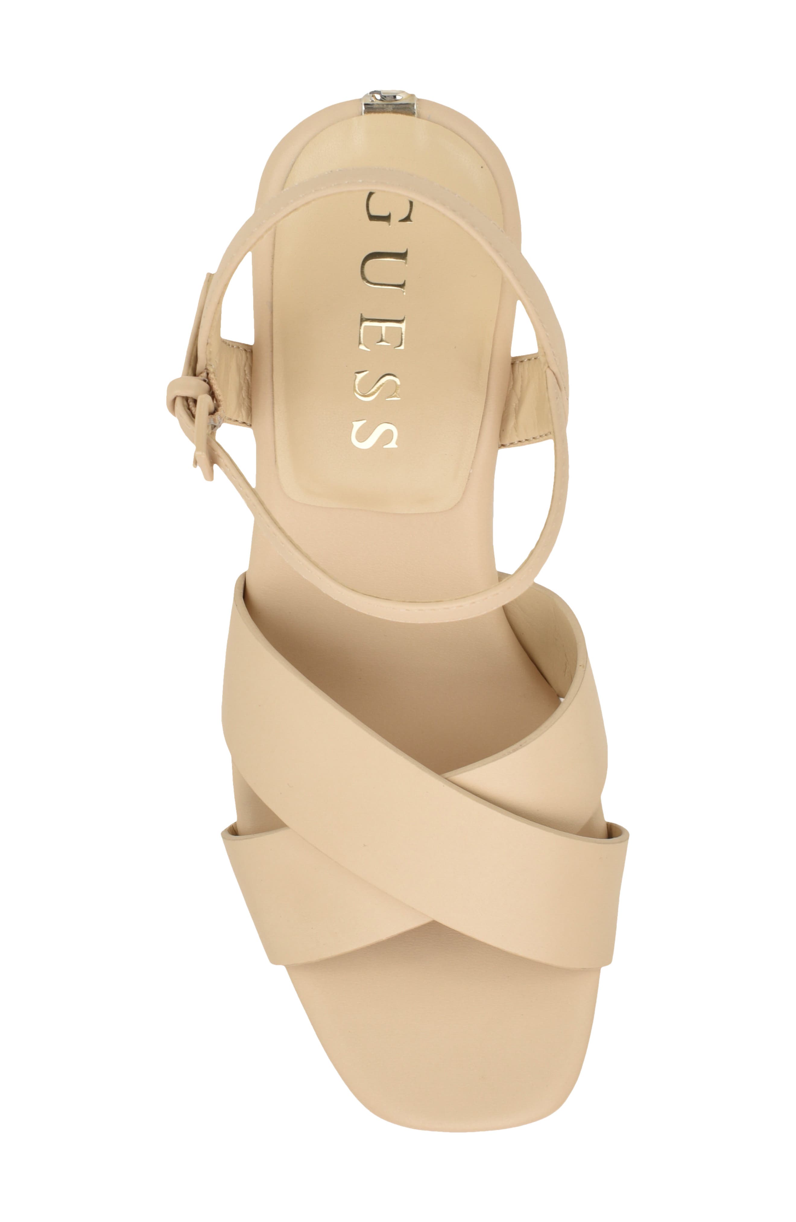 Qeelin Ankle Strap Platform Sandal, Alternate, color, IVORY