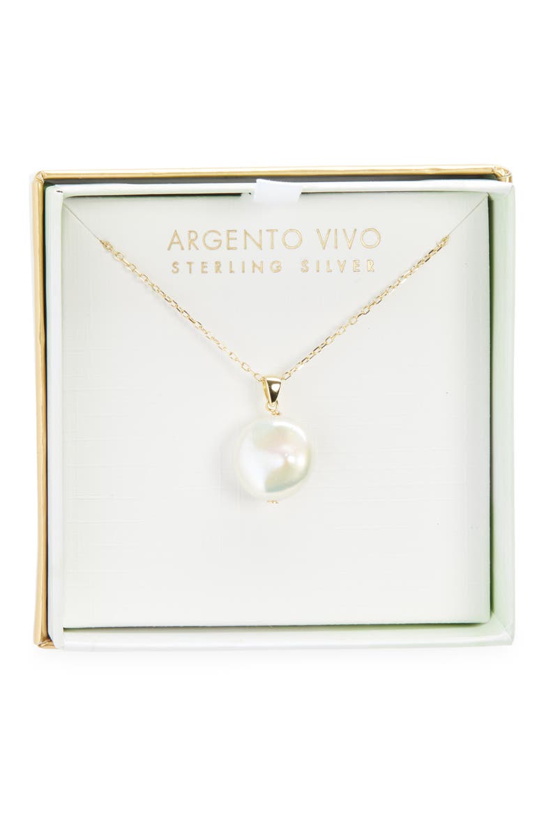 Faux Pearl Pendant Necklace, Main, color, GOLD