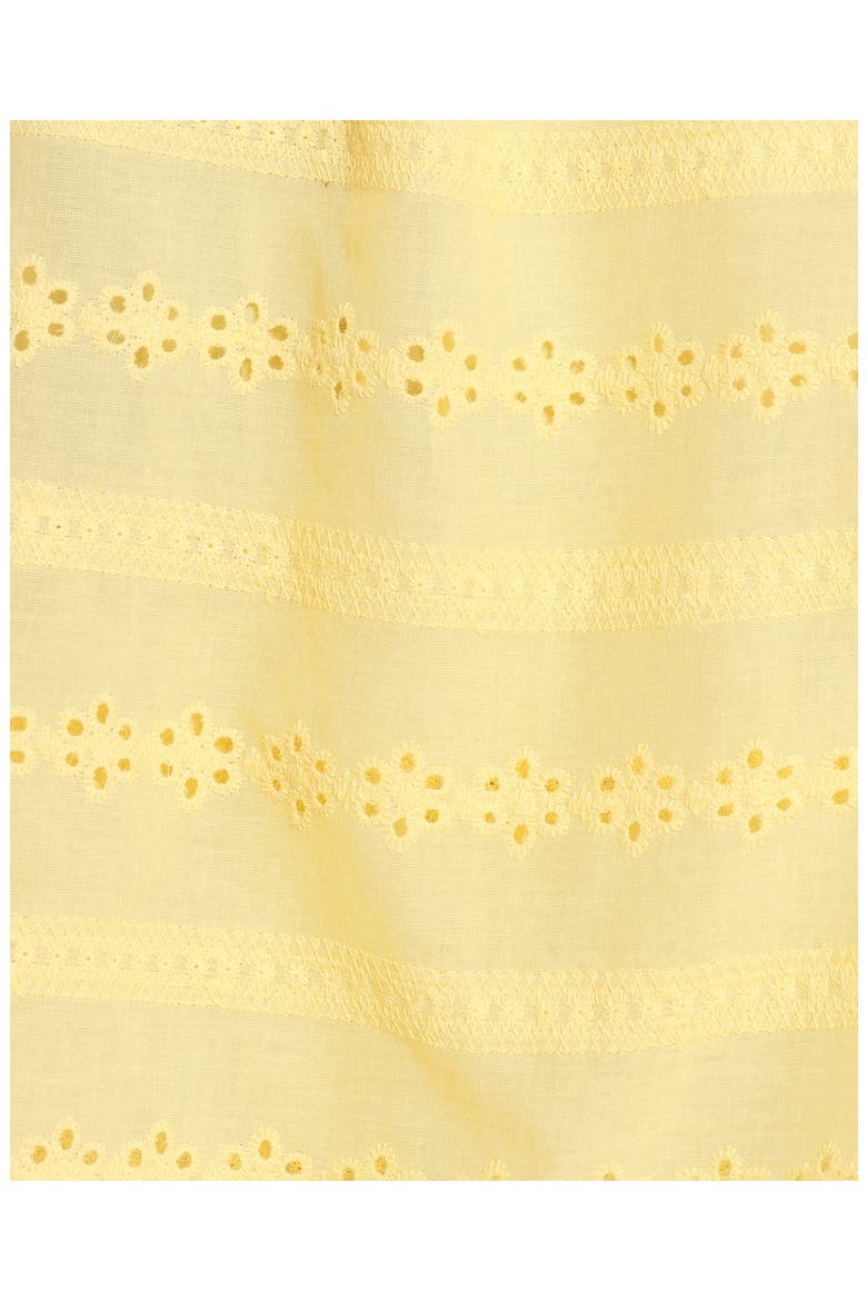 Michele Eyelet Strapless Cotton Jumpsuit, Alternate, color, BUTTER YELLOW