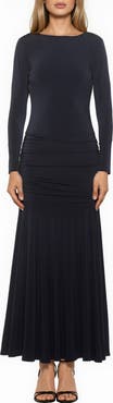 Alexia Admor Aurelian Boatneck Draped Maxi Dress