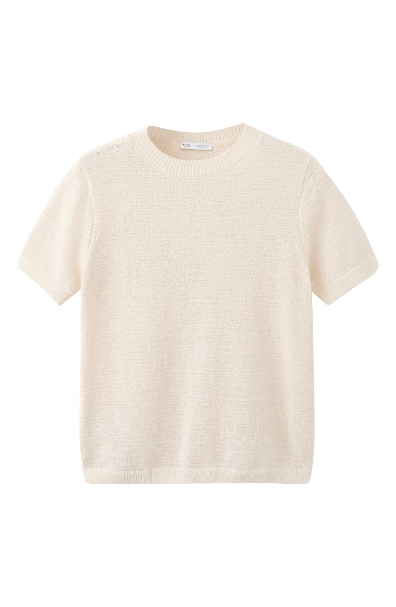 MANGO Short Sleeve Sweater, Alternate, color, Ecru
