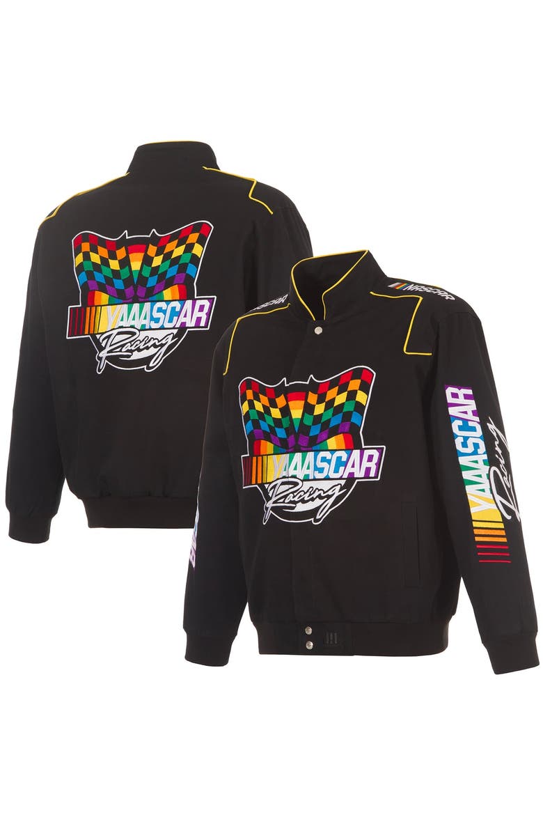 Men's JH Design Black NASCAR Merchandise YAAASCAR Pride Full-Snap Jacket, Main, color, Black