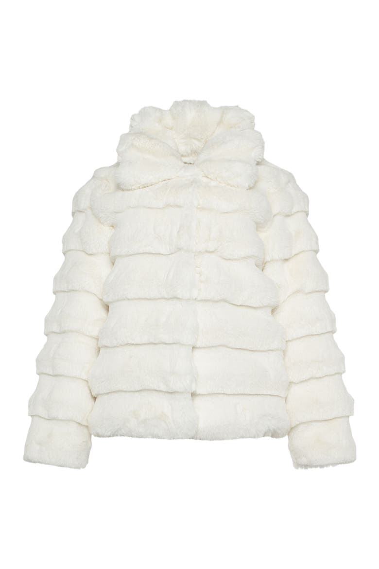 Fur-Free Horizontal Chinchilla (Faux Fur) Jacket, Alternate, color, WHITE CHINCH