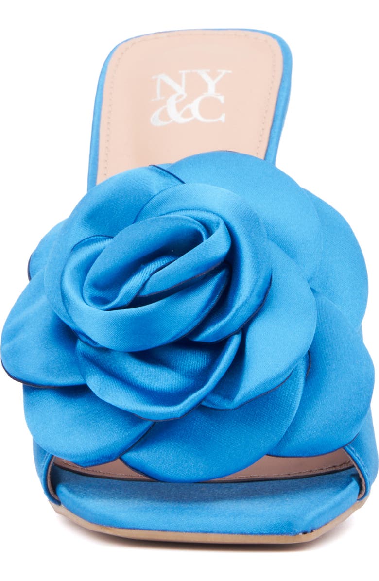 NEW YORK AND COMPANY Gardenia Flower Sandal, Alternate, color, Vivid Blue