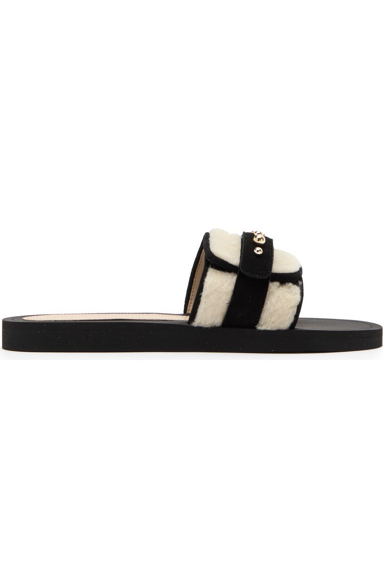 Stuart Weitzman Super Studs Genuine Shearling Slide Sandal, Alternate, color,