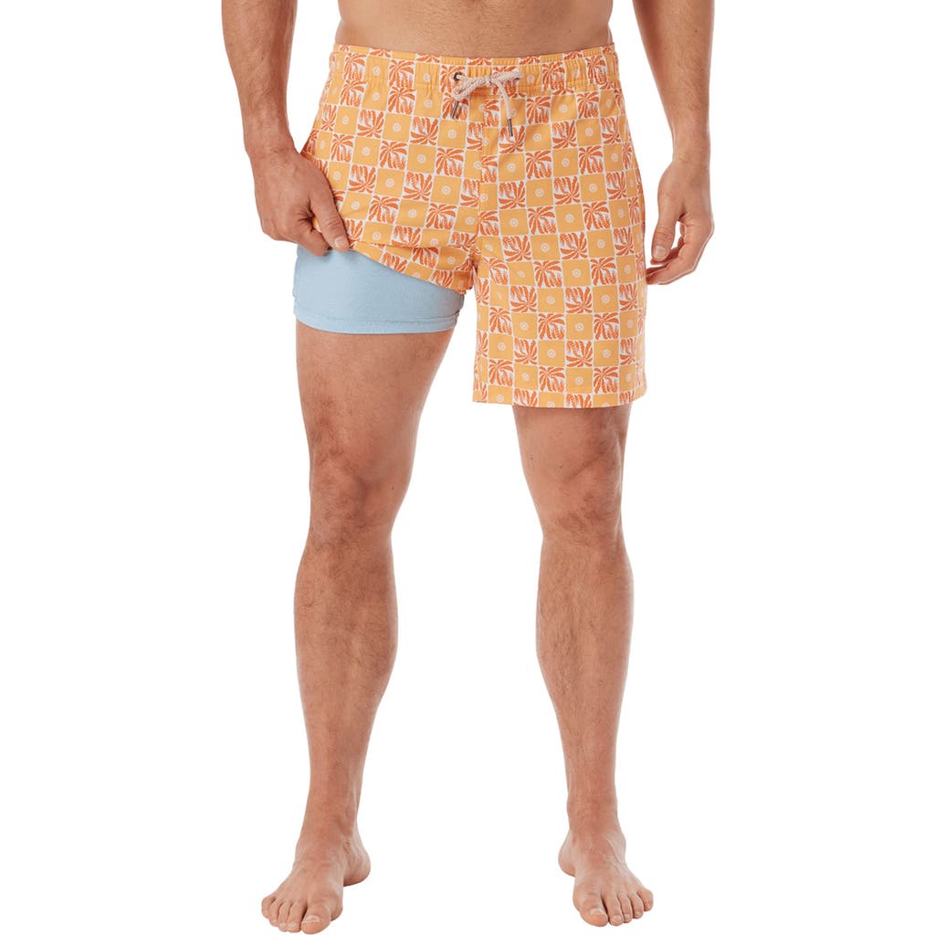 Fair Harbor Bayberry Water Repellent Swim Trunks In Orange