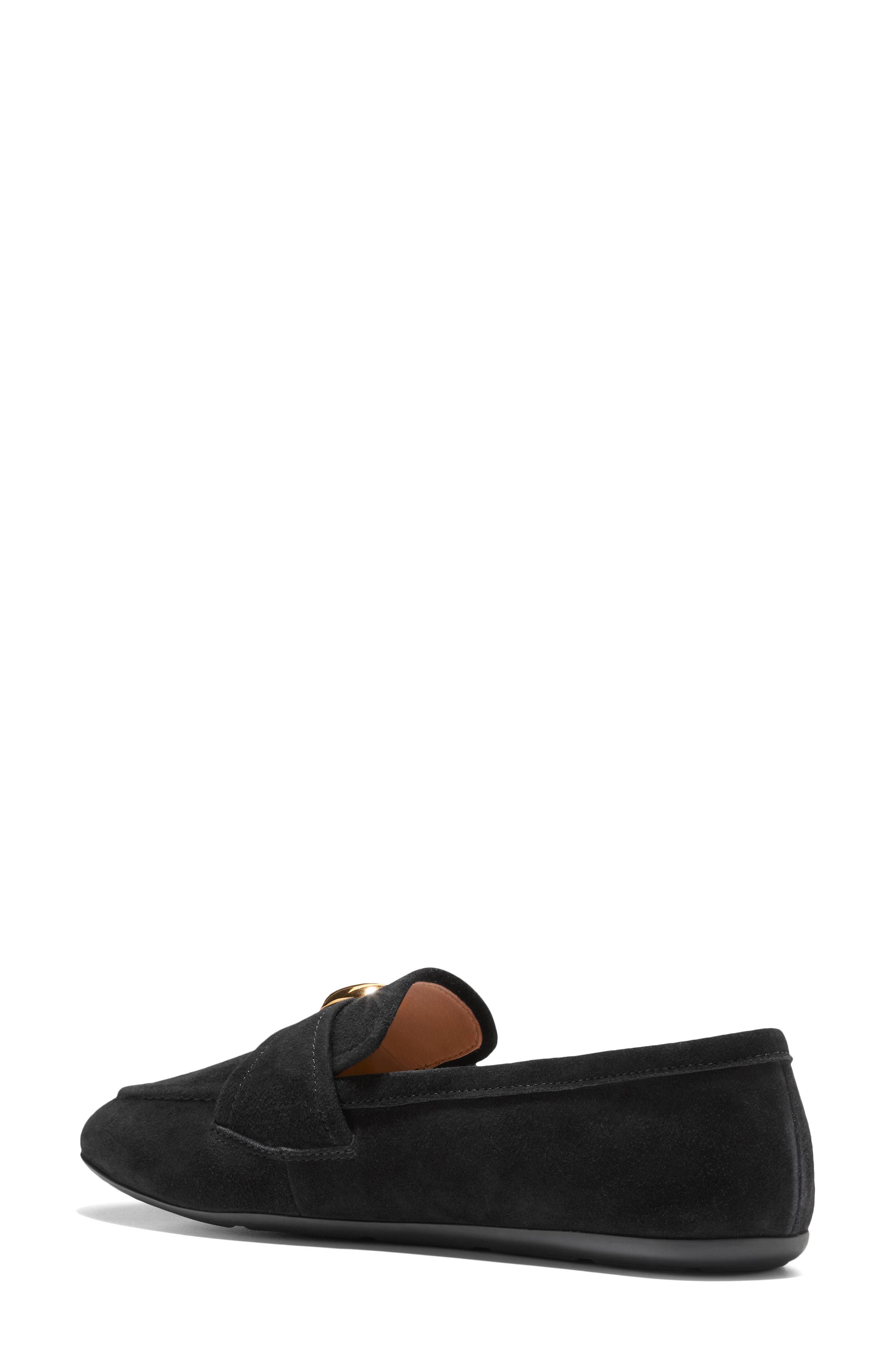 Grand Ambition Alette Buckle Loafer, Alternate, color, BLACK SUEDE