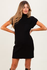 PinkBlush Ribbed Knit Short Sleeve Sweater Dress
