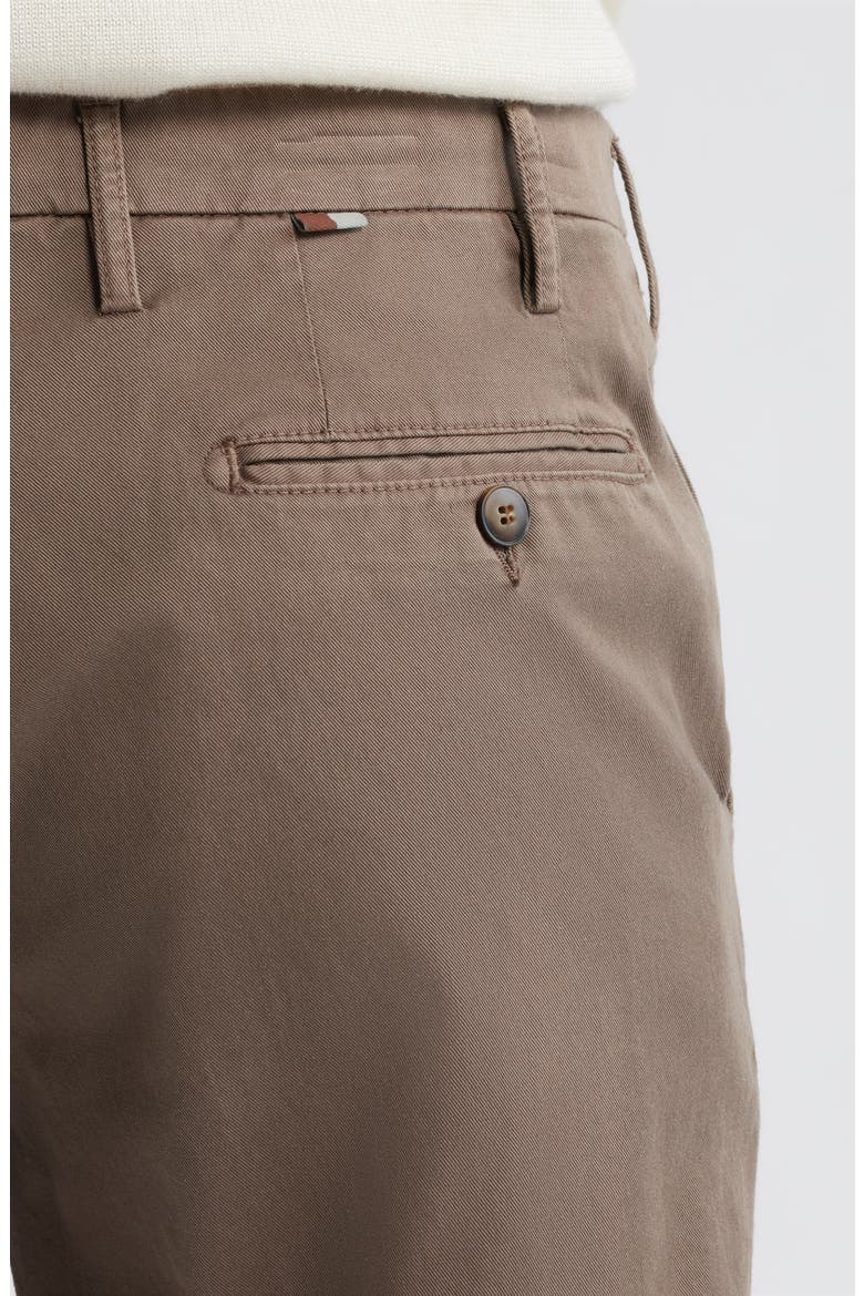 Flat Front Stretch Cotton Blend Gabardine Chinos, Alternate, color, BROWN