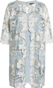 Alex Evenings Embroidered Lace Mock Jacket Cocktail Dress
