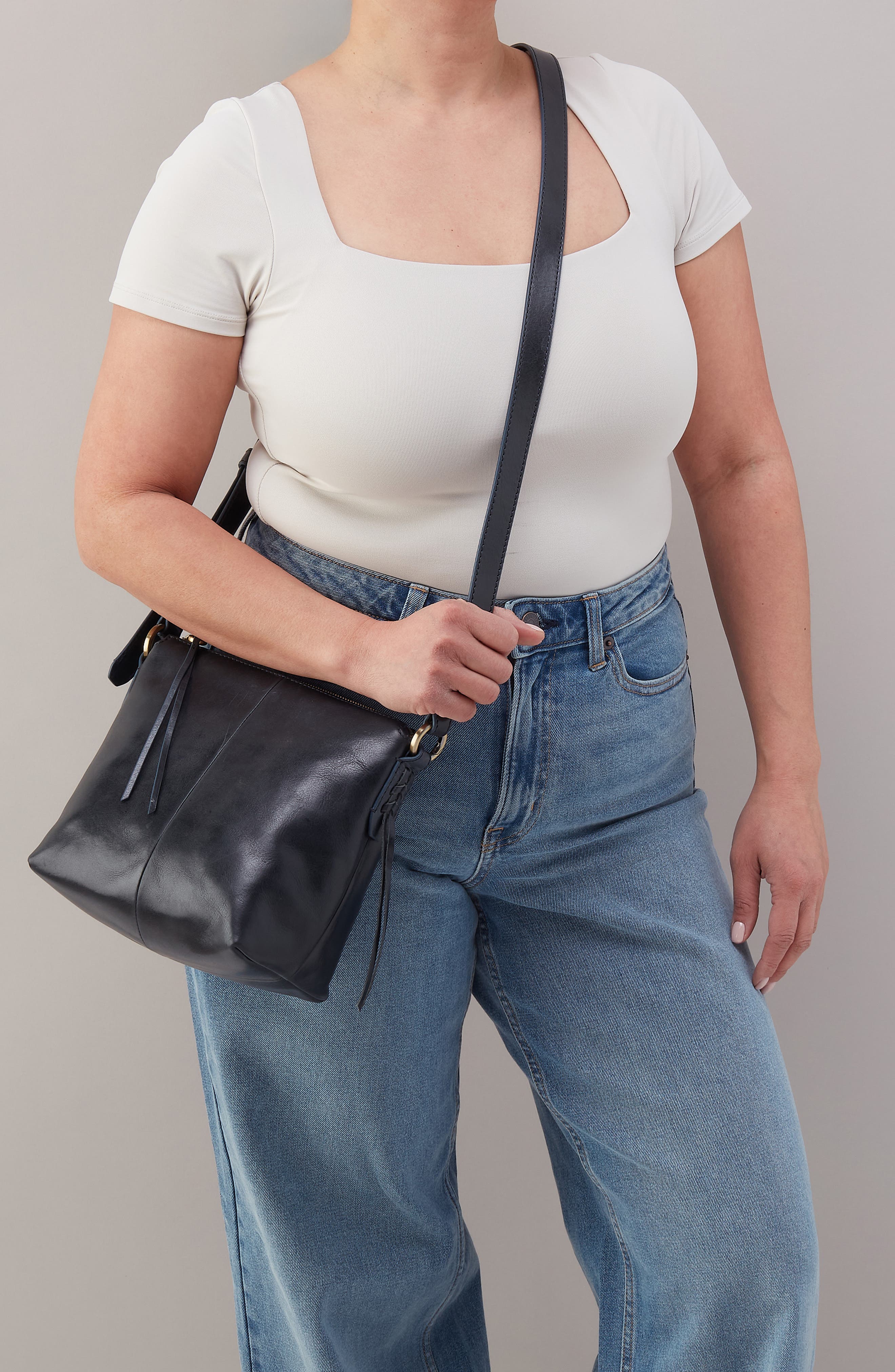 HOBO Expedition Leather Crossbody Bag, Alternate, color, Navy Horizon