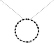 Haus of Brilliance Silver 3 Cttw Diamond Open Hoop Circle Pendant Necklace