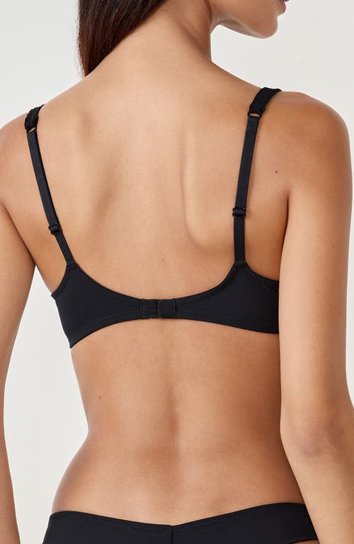Etam Badinage Embroidered Underwire Balconette Bra In Black