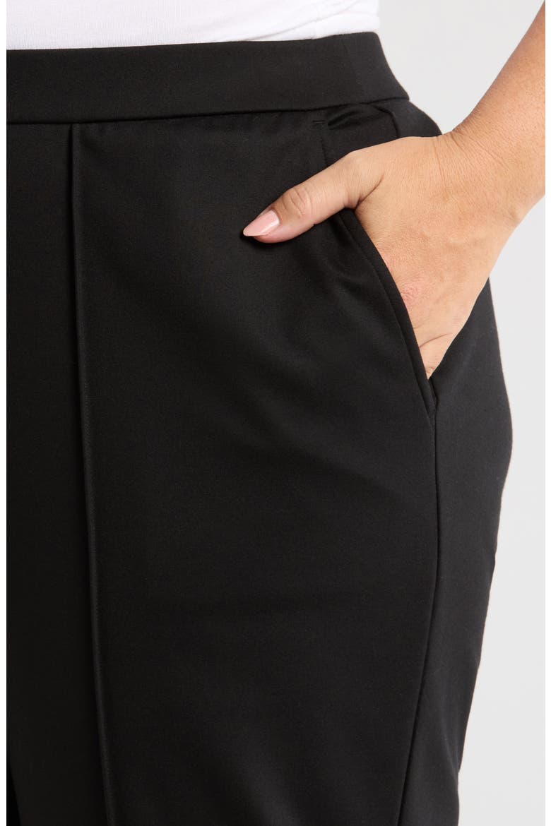Pintuck Ponte Ankle Joggers, Alternate, color, BLACK