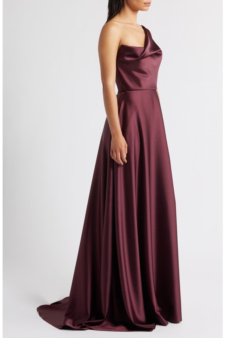 amsale women's draped satin one shoulder dress reviews Amsale Draped Satin One Shoulder Dress