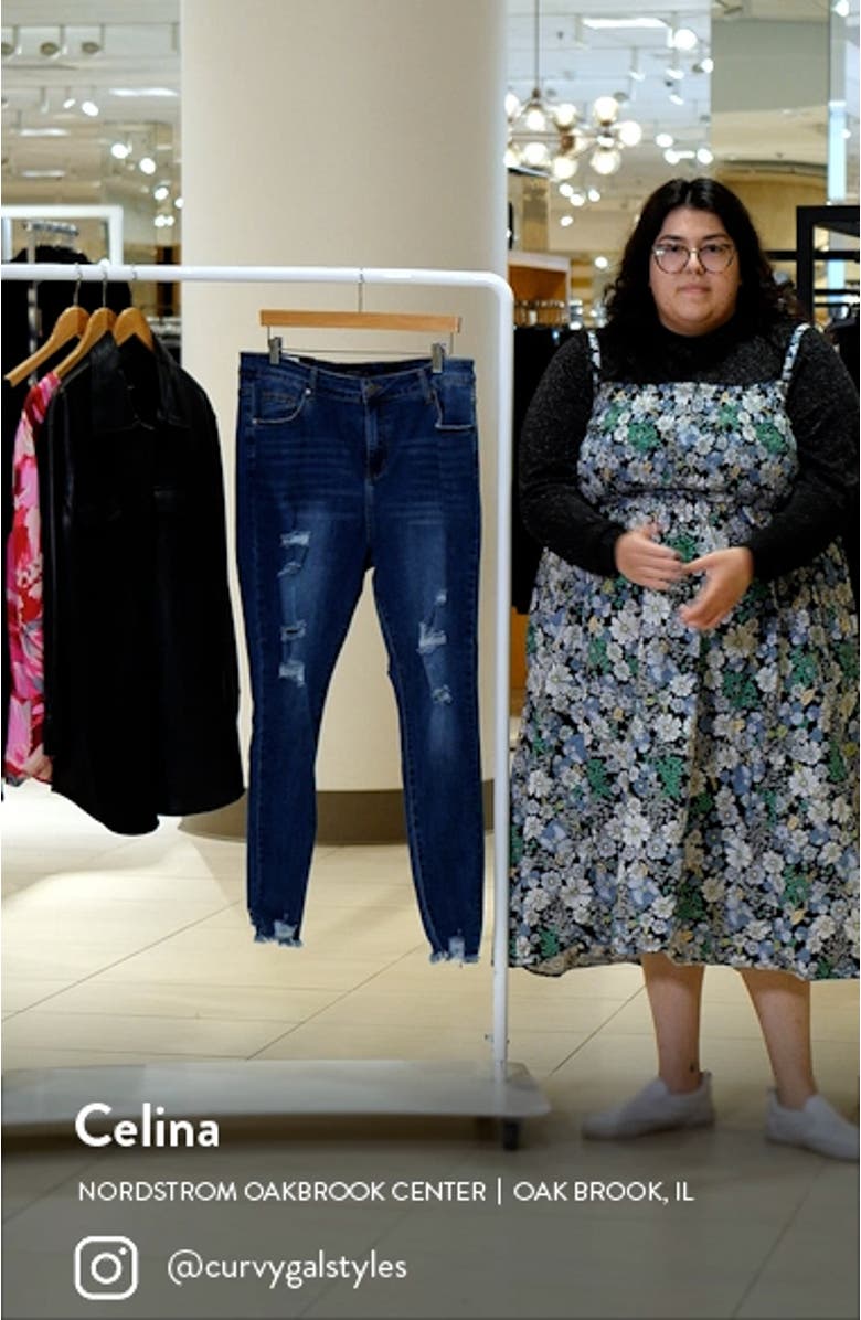 Asha Wild Rose Ripped High Waist Skinny Jeans, sales video thumbnail