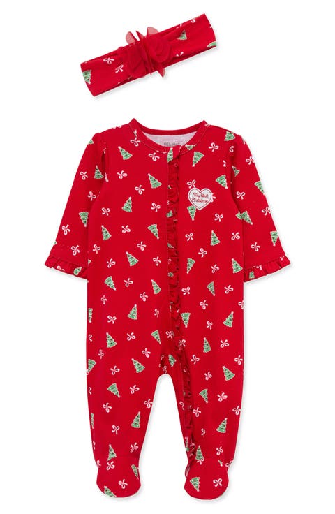 Pretty Trees Footie & Headband Set