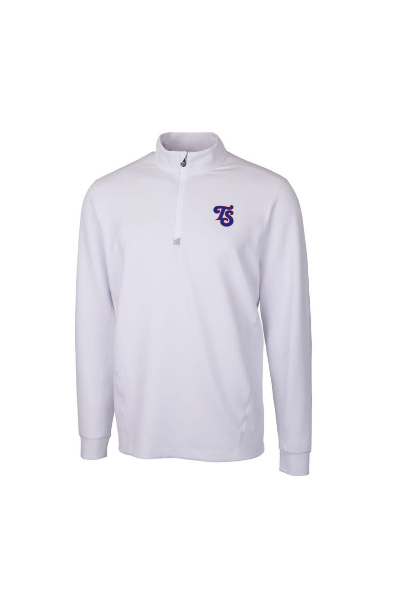 Men's Cutter & Buck White Tennessee Smokies Traverse Stretch Quarter-Zip Pullover Top, Alternate, color, White