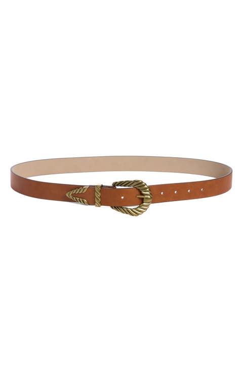 Faux Leather Horseshoe Buckle Belt